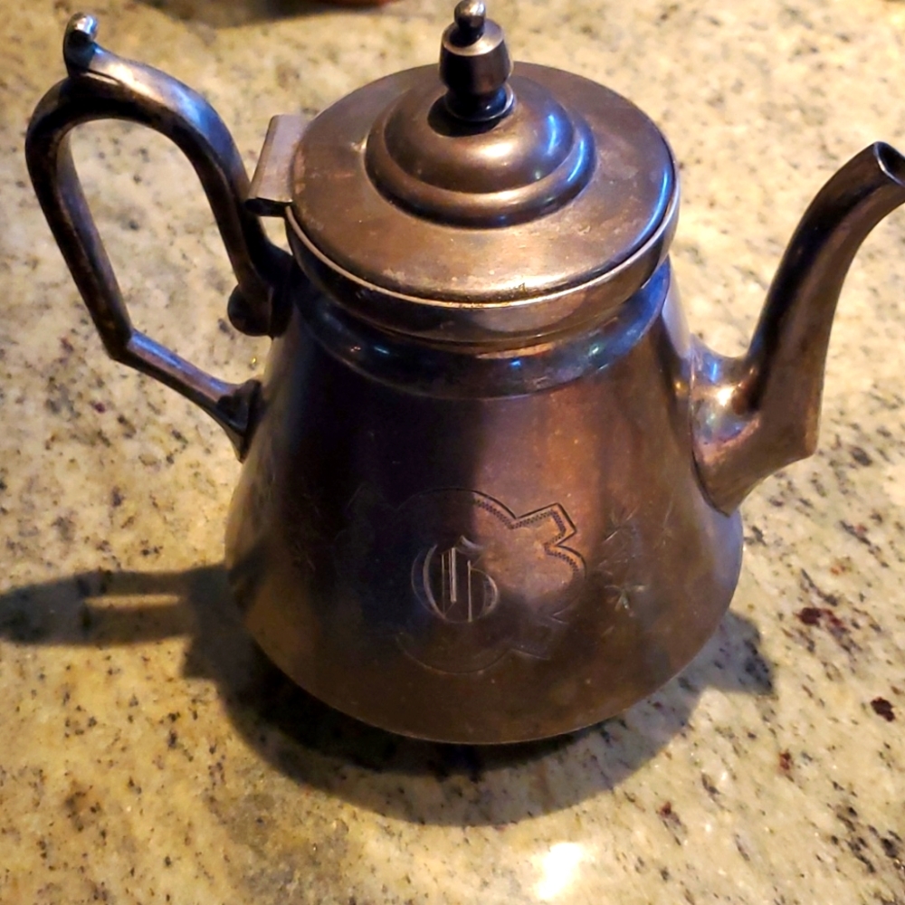 Triple silver plate Roger's and Bro teapot 1884
